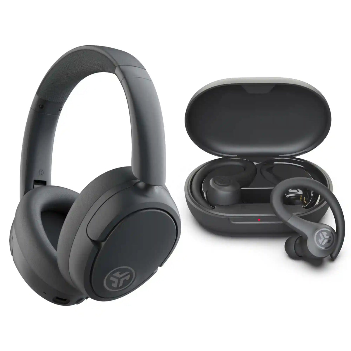 JBuds Lux Headphones Graphite & Go Sport+ Earbuds Graphite